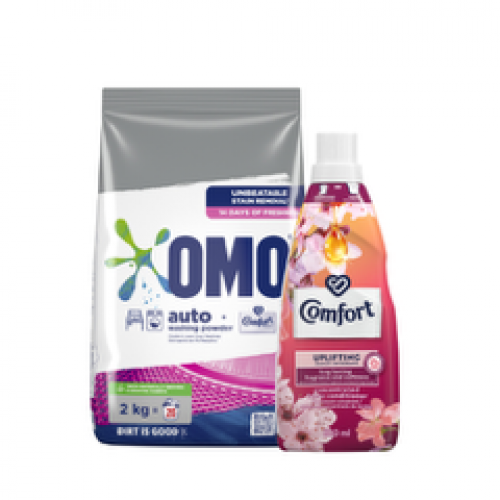 Combo Deal Omo Auto Washing Powder 2kg  & Comfort Fabric Softner 800ml