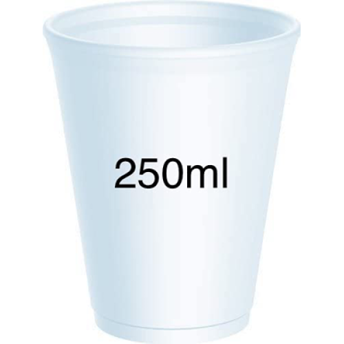 Foam-Polystyrene Cups 250ml 25's