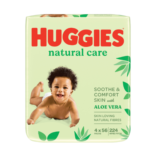 Huggies  Natural Care Wipes 4 x 56s