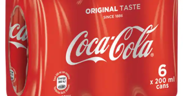 Coca-Cola Original Soft Drink Cans 6x200ml