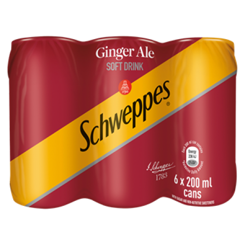 Schweppes Ginger Ale Cans 6x200ml