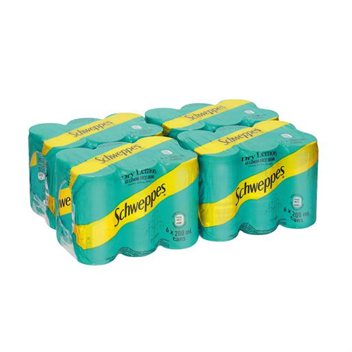 Schweppes Dry Lemon Soft Drink Cans 4x6x200ml