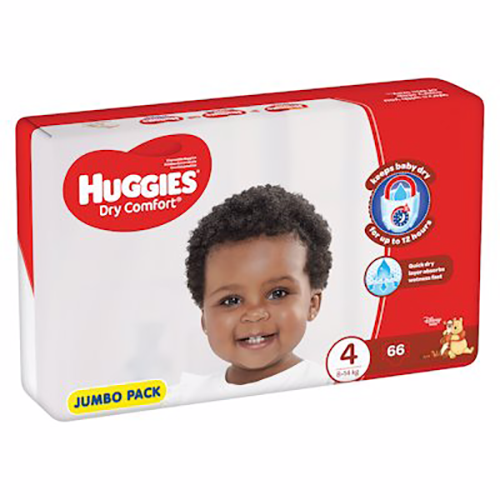 Huggies Dry Comfort Jumbo 4 Maxi 66's