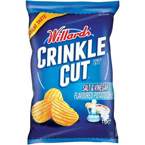 Willards Crinkle Cut Salt & Vinegar 125g