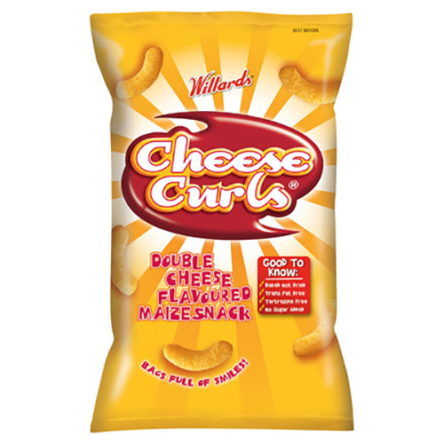 Willards Cheese Curls Double Cheese Flavour 150g