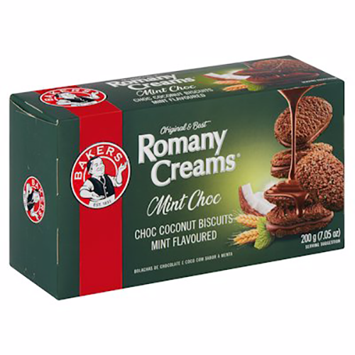 Bakers Romany Creams Mint Biscuits 200g