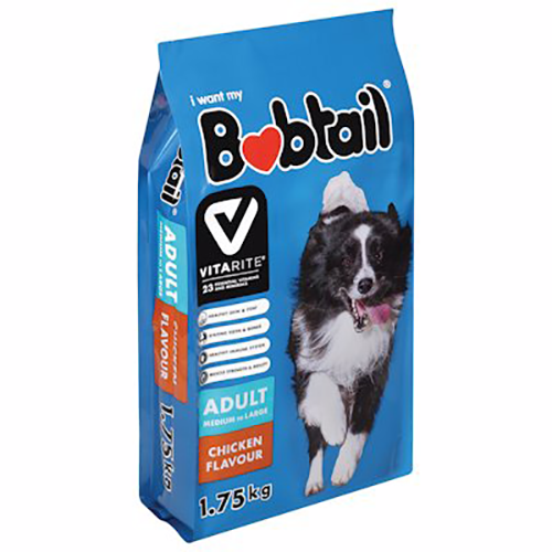 Bobtail Dog Food Chunks Medium Large Chicken 1.75kg