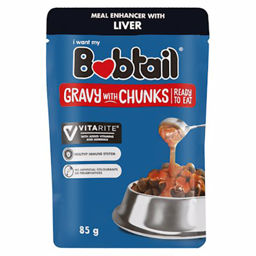 Bobtail Gravy Chunks Liver 85g