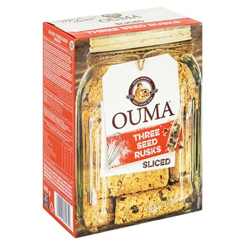 Ouma Rusks Sliced Three Seed 450g