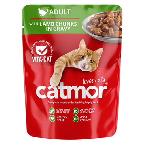 Catmor Cat Food Adult Lamb Chunks in Gravy 70g