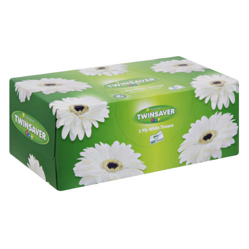 Twinsaver Facial Tissues White 180's