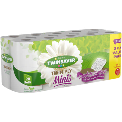 Twinsaver Mini Toilet Rolls 2Ply 20s