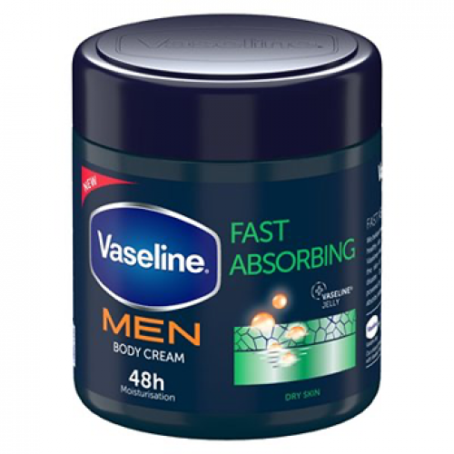 Vaseline MEN Fast Absorbing Moisturizing Body Cream for Dry Skin 400ml