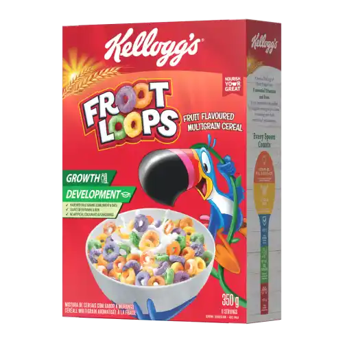 Kellogg's Froot Loops Fruit Flavoured Multigrain Cereal 350g