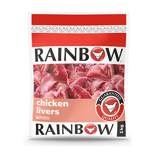 Rainbow Frozen Chicken Livers 1kg