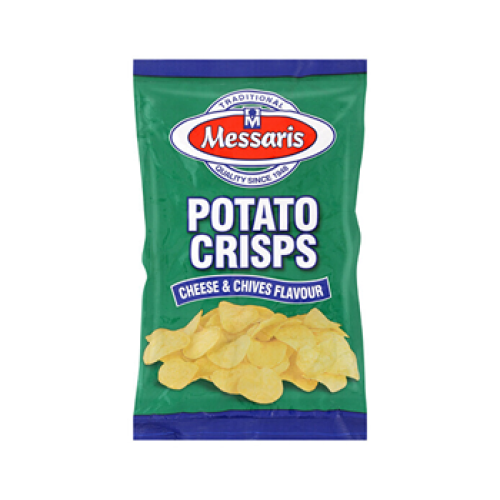 Messaris Cheese & Chives Flavoured Potato Crisps 125g