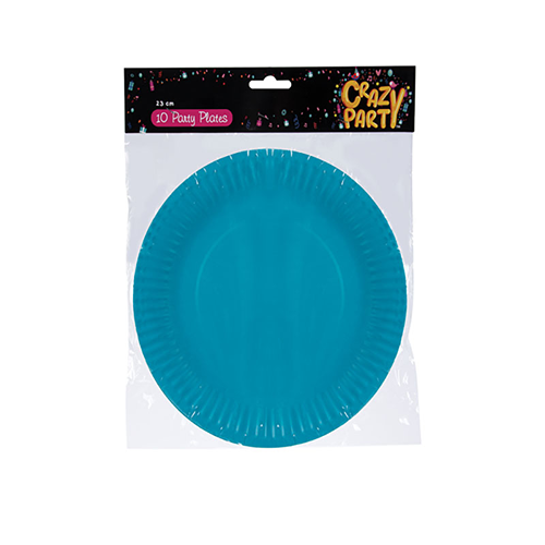 Crazy Party Plates Blue 23cm 10's