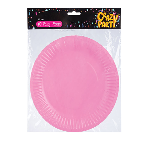 Crazy Party Plates Pink 23cm 10's