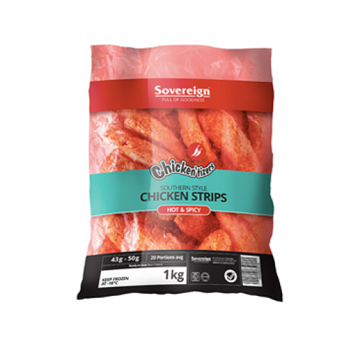 Sovereign Chicken'Tizers Chicken Strips Hot & Spicy 1kg