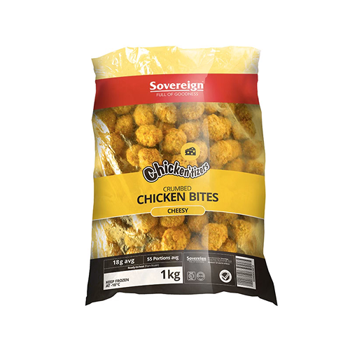 Sovereign Chicken'tizer Crumbed Chicken Cheesy Bites 1kg Sovereign Chicken'tizer Crumbed Chicken Cheesy Bites 1kg