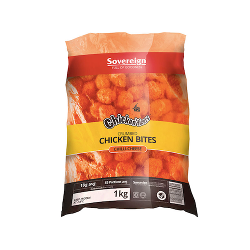 Sovereign Chickentizers Crumbed Chilli Cheese Chicken Bites 1kg