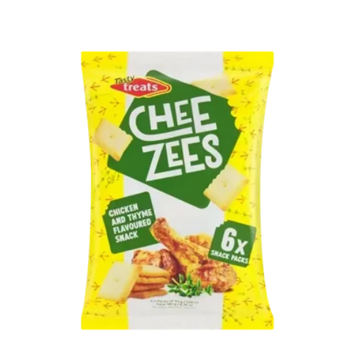 Tasty Treats Chee Zees Chicken and Thyme Cheddar Flavour 6x30g