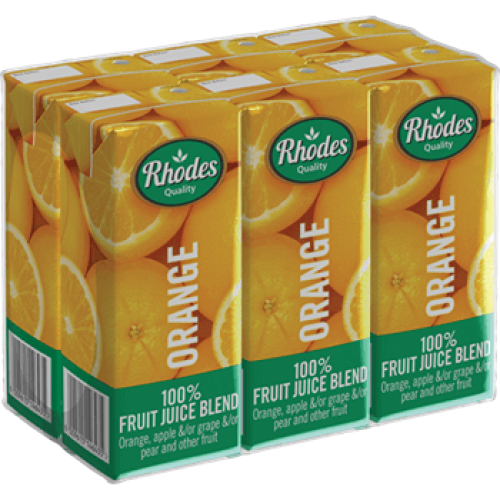 Rhodes 100% Orange Fruit Juice Blend 6x200ml