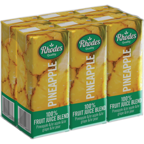 Rhodes 100% Pineapple Fruit Juice Blend 6x200ml