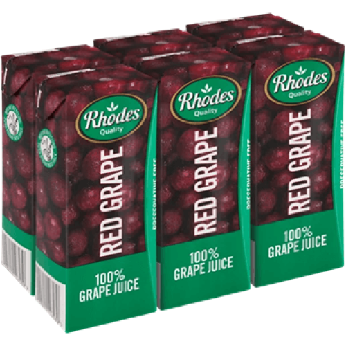 Rhodes 100% Red Grape Juice 6x200ml