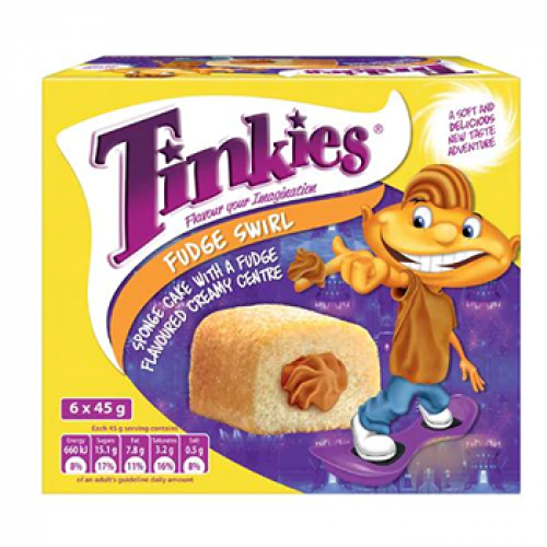 Tinkies Fudge Swirl Flavoured Creamy Sponge Cake 6's