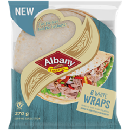 Albany White Wheat Wraps 6's 270g