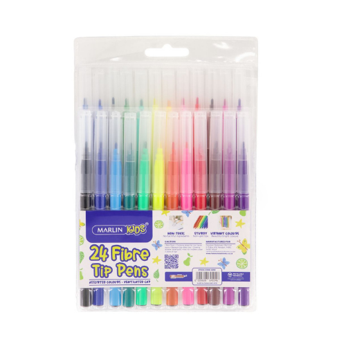 Marlin Kid Fibre Tip Pens 24s