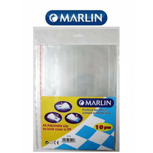 Marlin Clear Slip On A4 Book Covers (50 Micron) 10Pcs