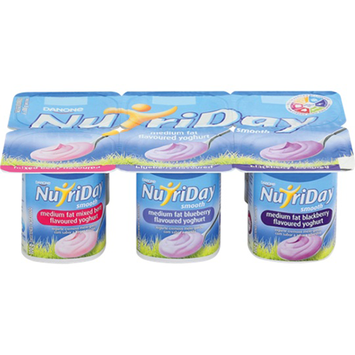 Danone Nutriday Smooth Berry Medley Yoghurt 6x100g