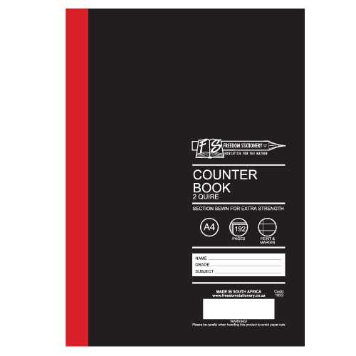 Freedom Counter Book A4 2 Quire 192pgs x 5 Pack