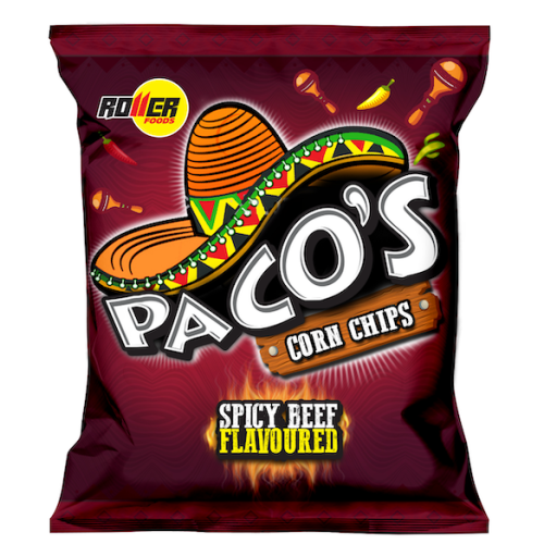 Paco's Corn Chips Spicy Beef 50x22g