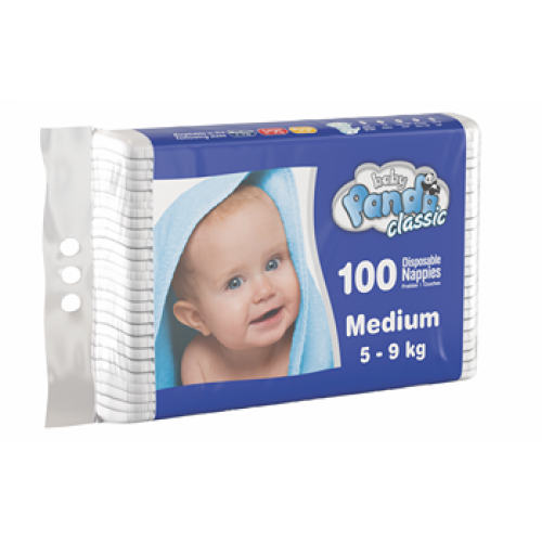 Panda Classic Disposable Nappies Medium 100's