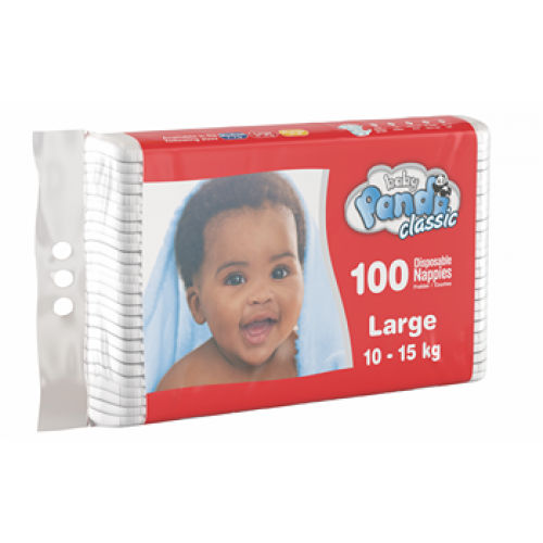 Panda Classic Disposable Nappies Large 100's