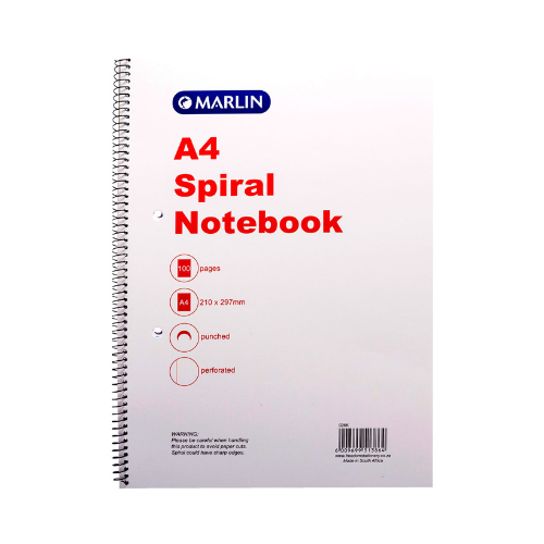 Marlin A4 Spiral Note Book 100 Pages