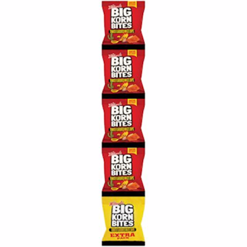 Willards Big Korn Bites Tomato Flavoured Maize Chips Strip 5x25g