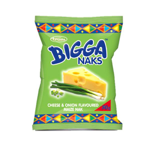 Bigga Cheese & Onion Maize Naks 40X30g