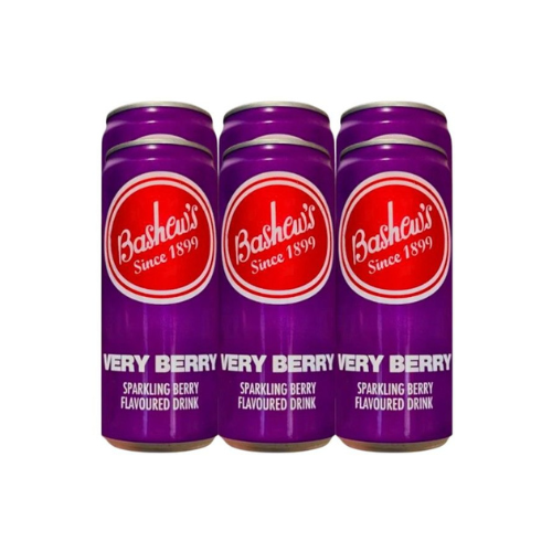 Bashew's Can Very Berry Sparkling Flavoured Drink 6x300ml