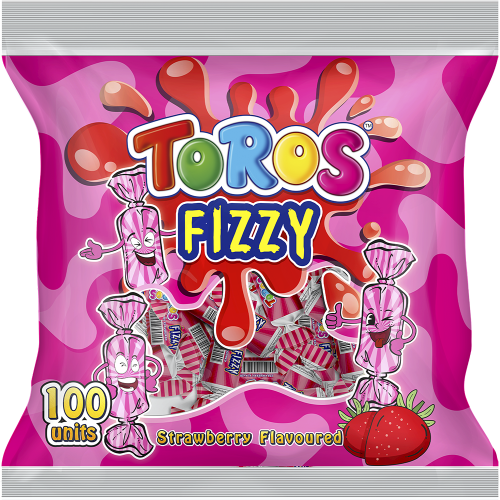 Toros Fizzy Strawberry Flavoured Candy 100's