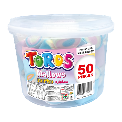 Toros Mallows Jumbo Rainbow Bucket 50's