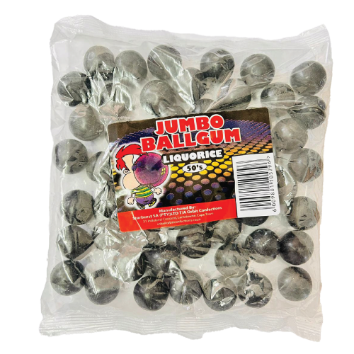 Jumbo Ballgum Liquorice  50's