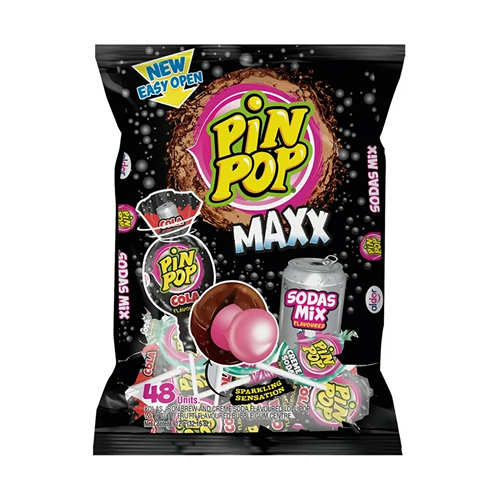 Pin Pop Max Soda Lollipops 48's