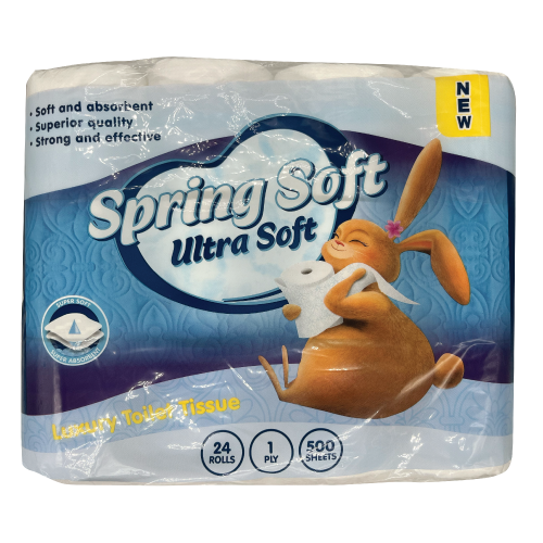 Spring Soft Ultra Soft Luxury Toilet Paper 1ply 24's