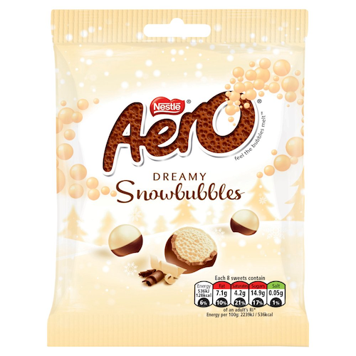 Nestle Aero Dreamy Snowbubbles Milk Chocolate Bag 80g