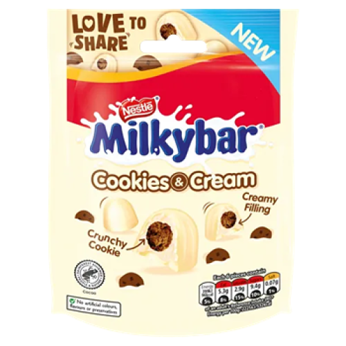 Nestle Milkybar Cookies & Cream White Chocolate Bites Sharing Bag 95g