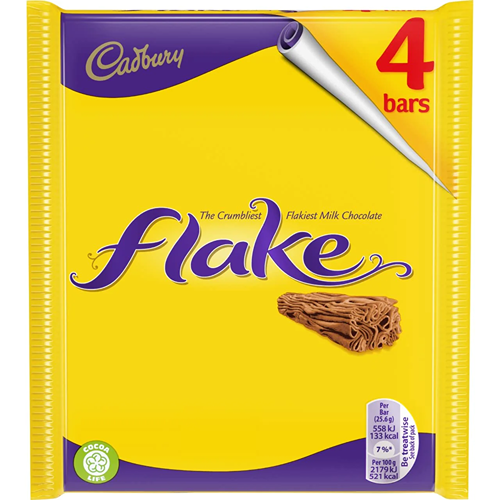 Cadbury Flake Milk Chocolate 4 Bars 80g